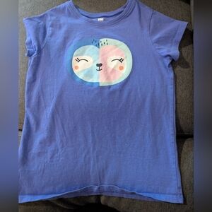 Tea Collection Blue Short Sleeve Tee with Pastel Sloth